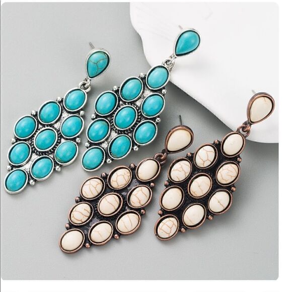 Southwestern Turquoise Earrings NWT  - Picture 2 of 6